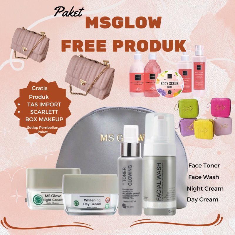 MS GLOW PAKET WAJAH LENGKAP ORIGINAL/MS GLOW PAKET WHITENING/MS GLOW PAKET ACNE