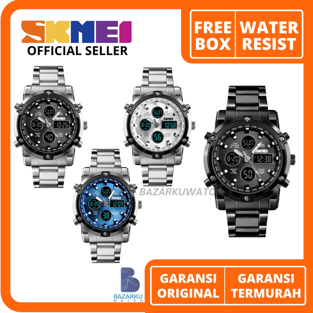 Jam Tangan Pria Skmei 1389 Jam Tangan Skmei Jam Tangan Rantai Jam Tangan Cowok Stainless Jam SKMEI