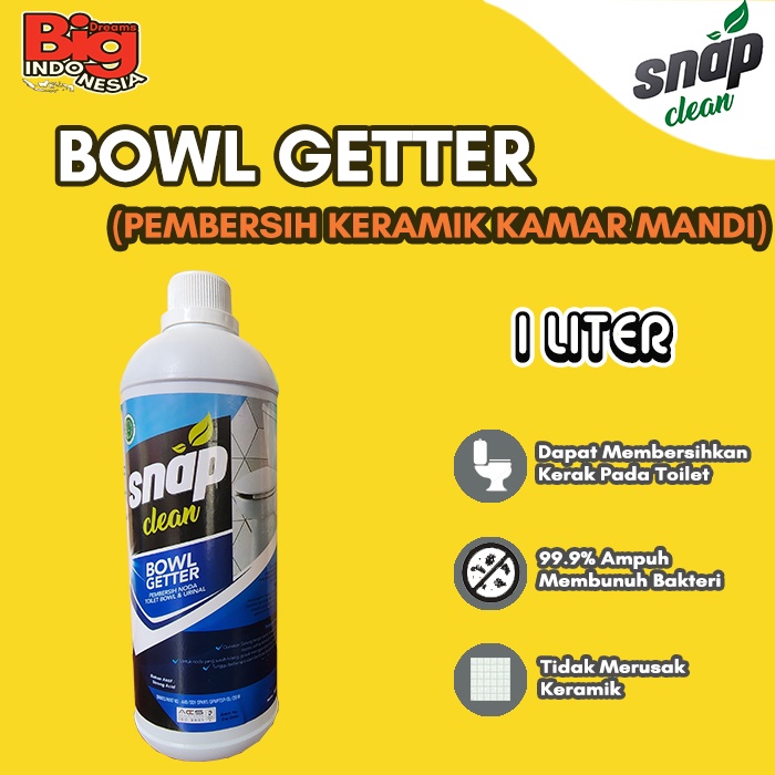 Pembersih Kerak Lantai Kamar Mandi Pembersih Noda Toilet Snap Clean 1 Liter