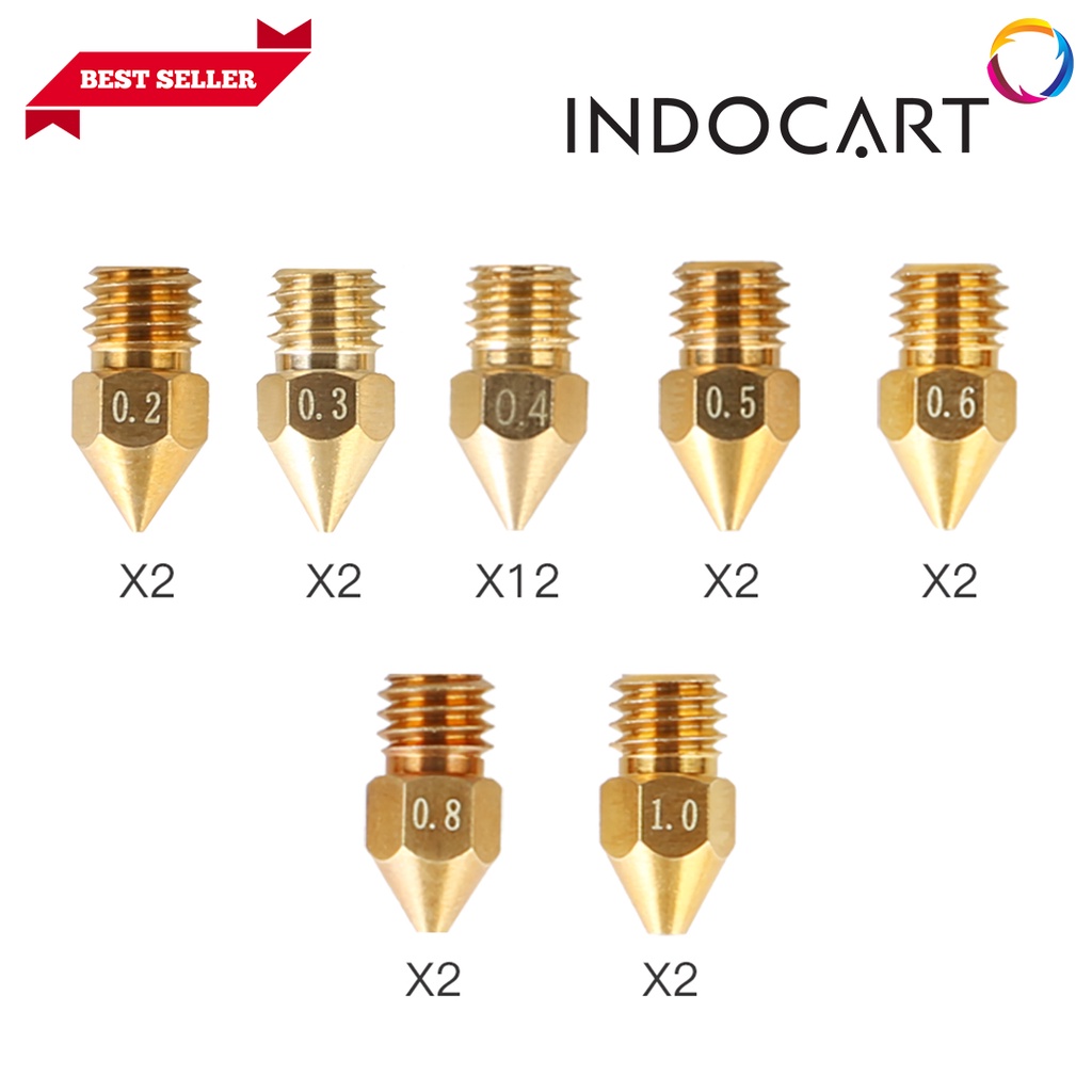 INDOCART Nozzle 3D Printer Creality D6 MK8-24pcs Package