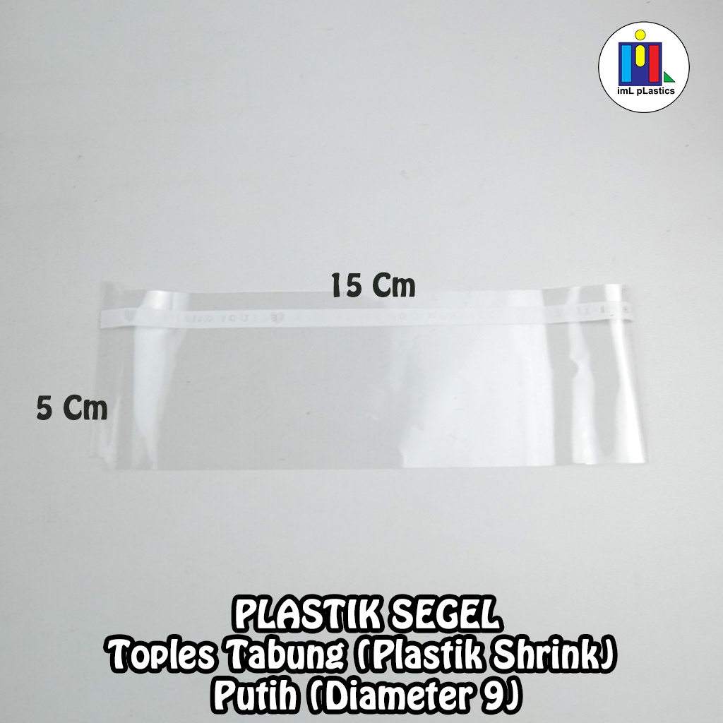 SEAL SEGEL PLASTIK TOPLES TABUNG MODEL JAHIT diameter 9cm PUTIH - 100pcs