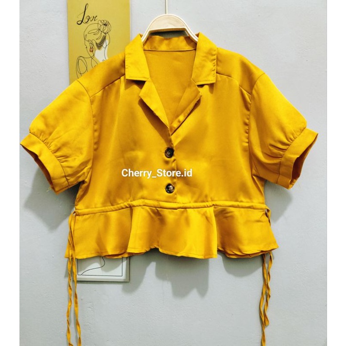 Cherry_ Atasan wanita Korea | atasan wanita serut