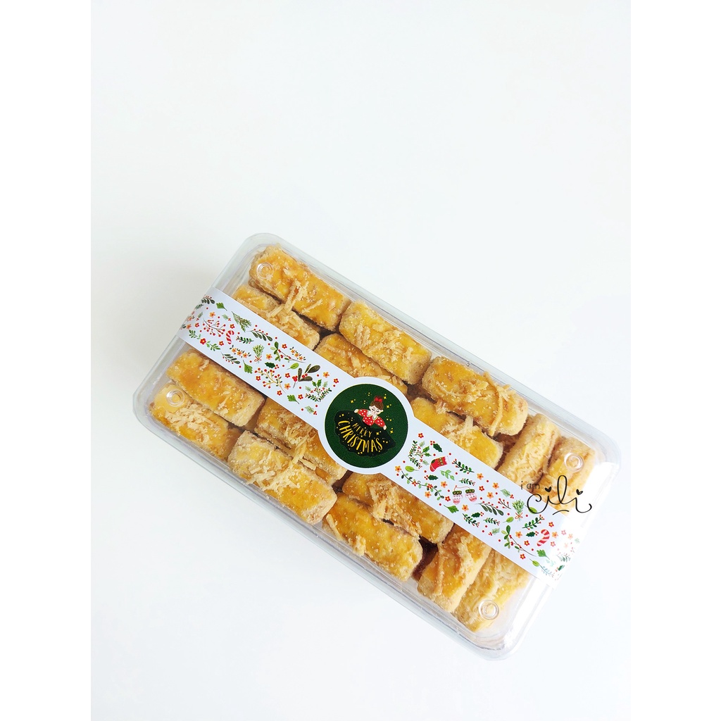 

(SC056/SC057) stiker natal merry christmas DAUN PUTIH untuk toples