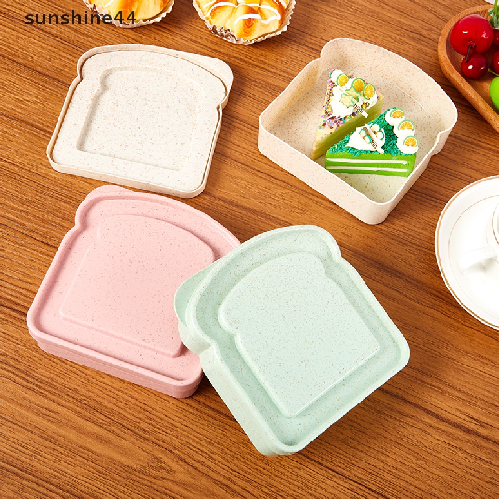 Sunshine 1PC Kotak Makan Siang / Sandwich Bahan Plastik Dengan Tutup Dapat Dipakai Ulang