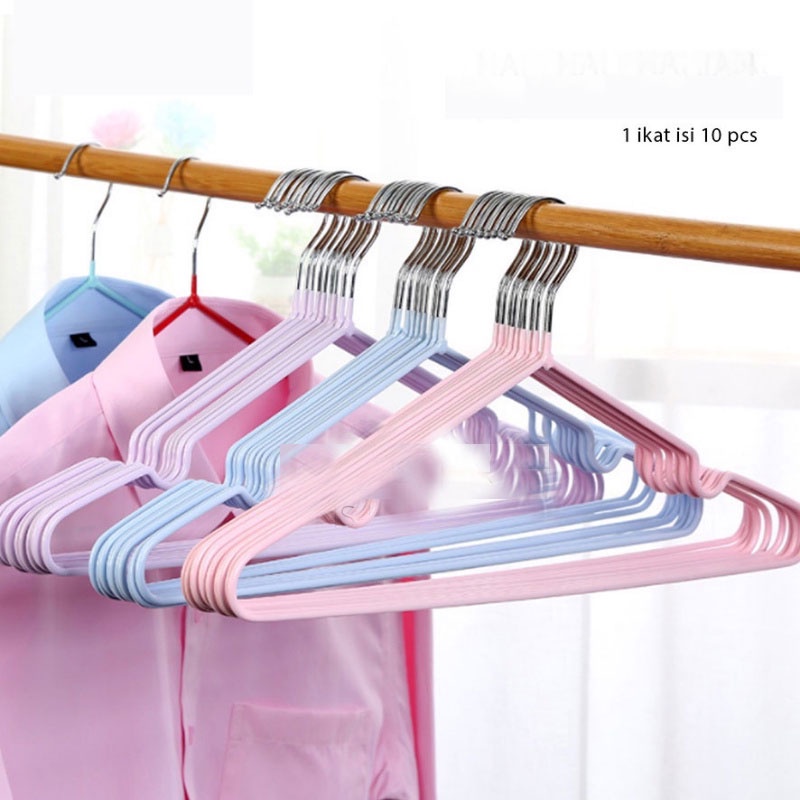 Gantungan Serbaguna  Gantungan Baju Stainlees Steel 10pcs Hanger Hanger Dewasa