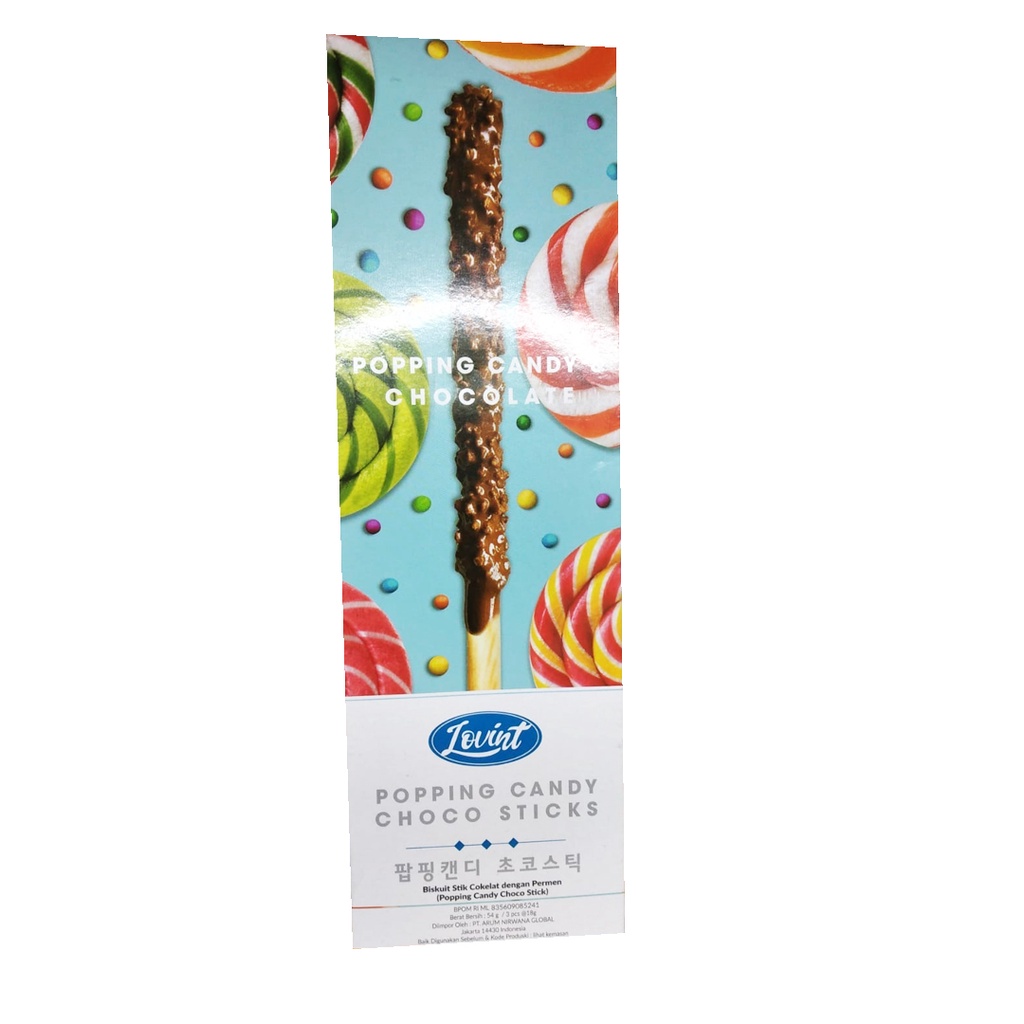 

LOVINT POPPING CANDY CHOCO STICKS 54g