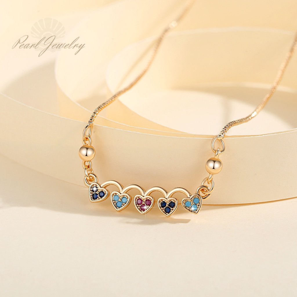 Y641 [COD✔] Kalung Berlian Baja Titanium Emas Kristal Perhiasan Fashion Wanita Perhiasan Kalung