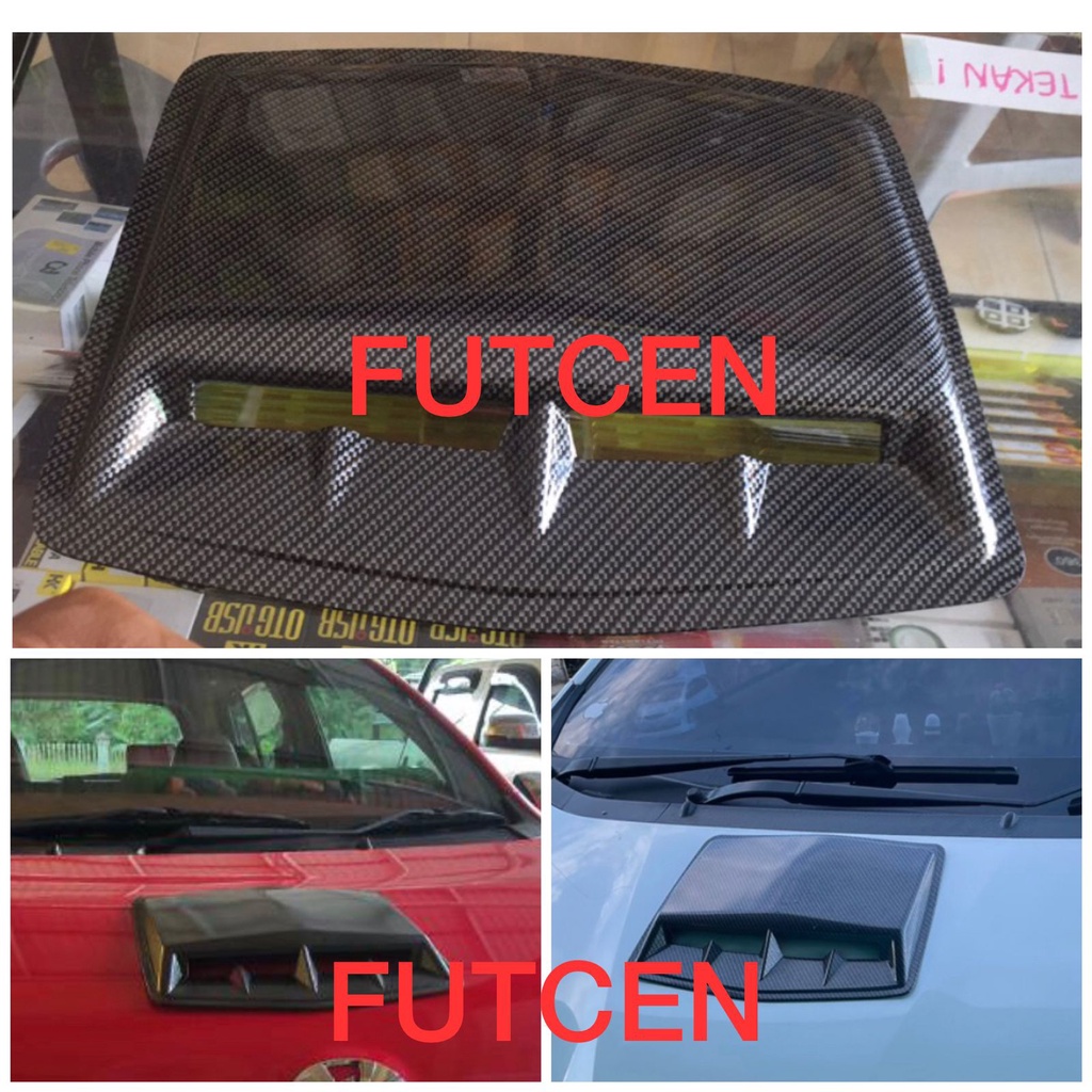 Air Flow Kap Mesin Mini Sporty Mobil Universal Carbon Rush Terios Brio Pajero Fortuner Xpander Jazz 