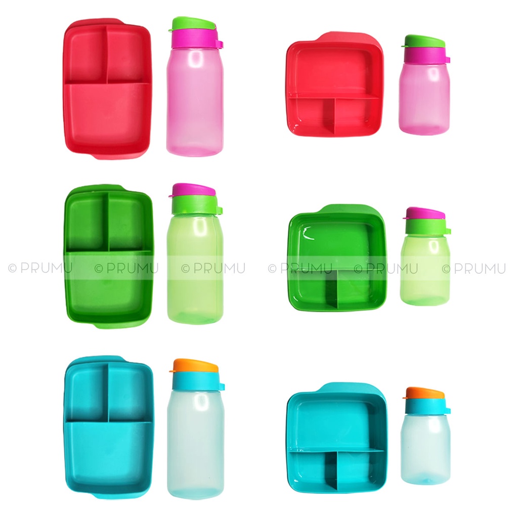 PRUMU Lunch Box Set Kotak Bekal Botol Minum - Kotak Makan - Botol Air - Lunch Box