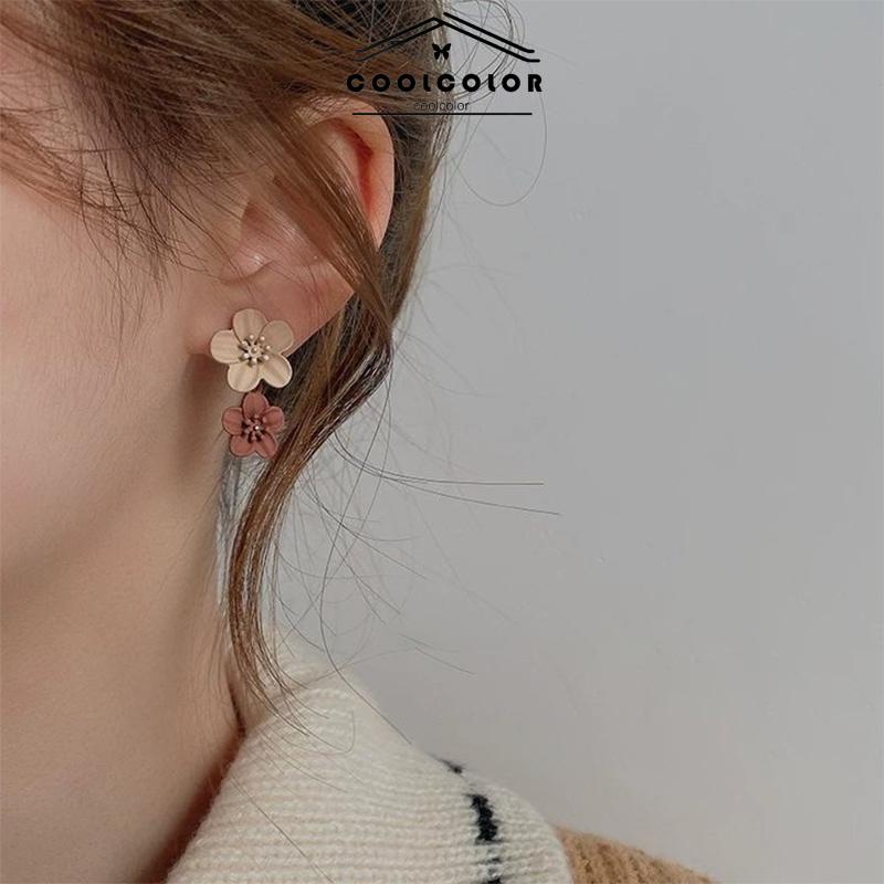 COD❤️Anting Bunga Kontras warna Spray bunga  Anti Karat Dan Anti Luntur Dewasa Gaya Korea Untuk Wanita Fashion Murah