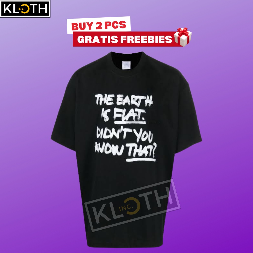 [BTS] Kaos BTS Suga Flat Earth Busan Cotton 24s Premium Bisa Upgrade Lengan Panjang