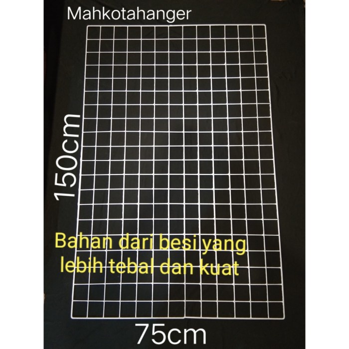 Tempat Perhiasan Jaring Ram Besi Dinding Ukuran 75X150Cm Gantungan Hook Ram Display