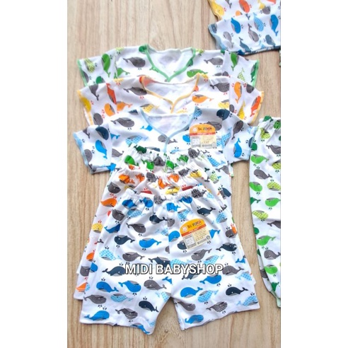 18 pcs Paket Hemat Baju Bayi Celana Bayi Newborn Motif Saffenda Baby SNI