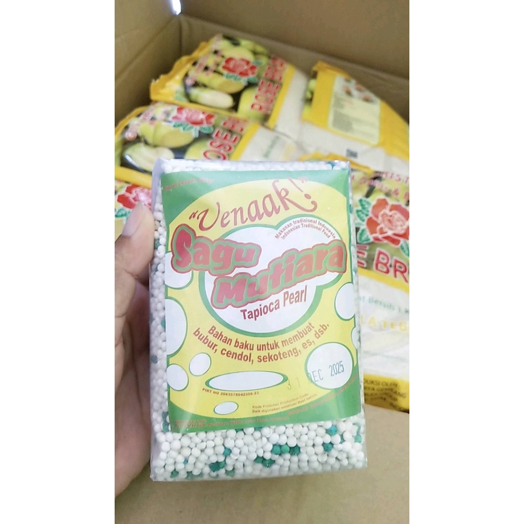 

Uenaakk Sagu Mutiara Hijau 500 Gram , sagu mutiara untuk kue jengan es topping Sagu mutiara Hijau