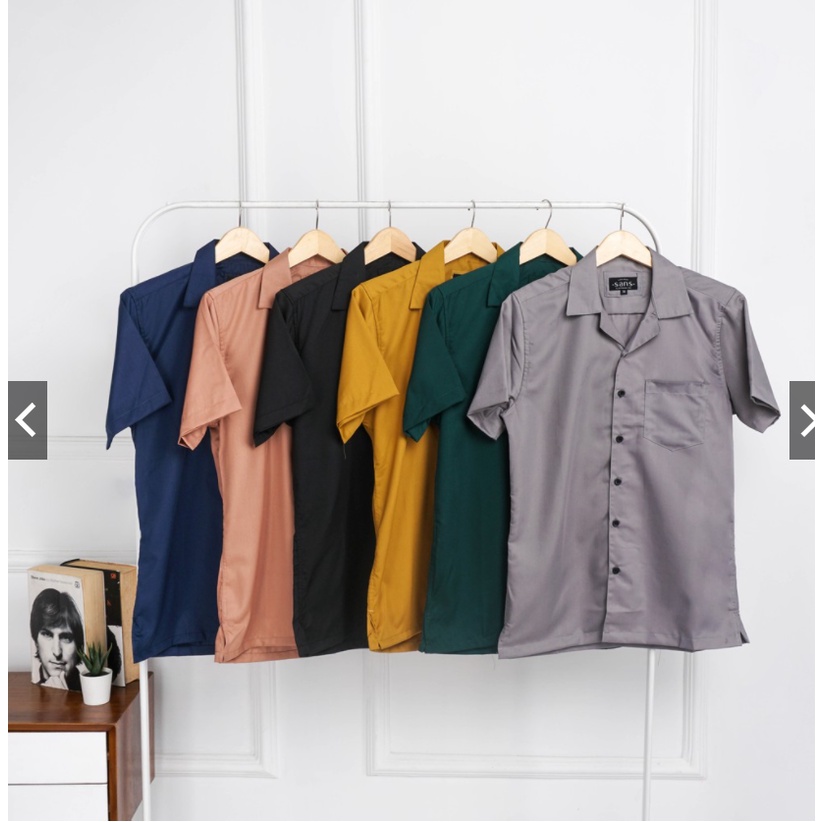 Mensfashionhouse Kemeja Pria Lengan Pendek Polos Reguler Fit Cowok Kasual Murah Kualitas Premium