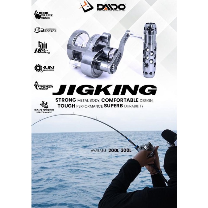REEL DAIDO JIGKING OVERHEAD METAL BODY UKURAN 200L 300L