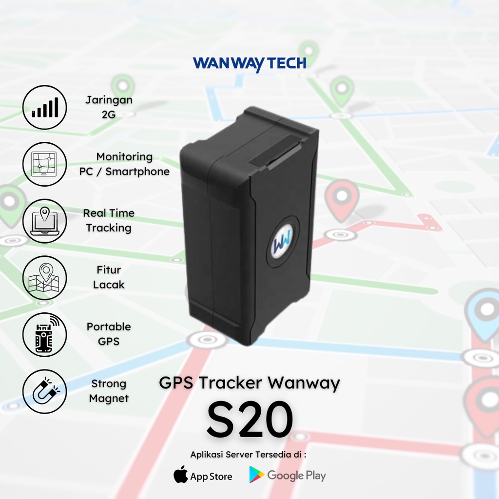 Jual Smart GPS Tracker Wanway Original S20 Portable Free Server 1 Tahun ...