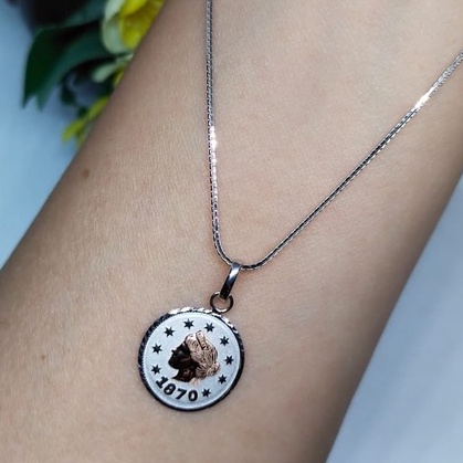 Tiara Jaya #Kalung Wanita Emas Putih + Liontin Coin Emas Putih White Gold Emas Putih 750