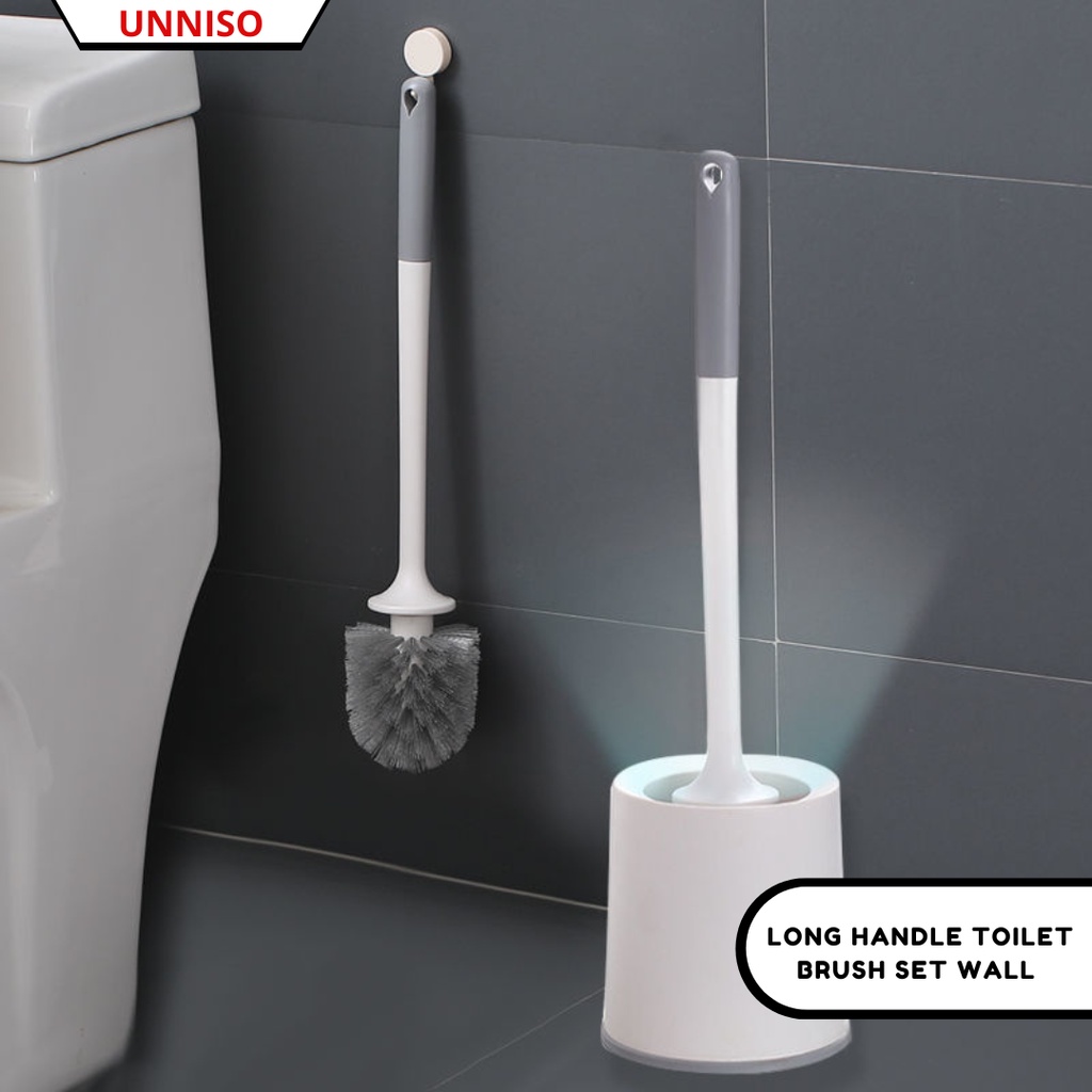UNNISO - Long Handle Toilet Brush Set Wall Hanging Cleaning Tanpa Wadah