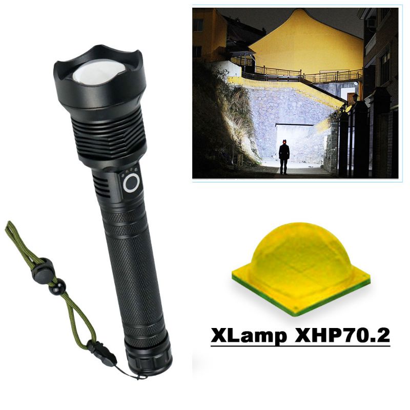 Senter LED Long Range Zoom XHP70.2 9000 Lumens - HS313