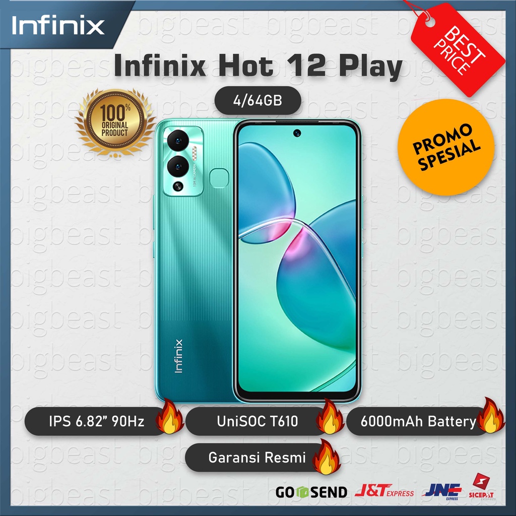 Jual Infinix Hot 12 Play X6816 464 Gb Garansi Resmi Shopee Indonesia