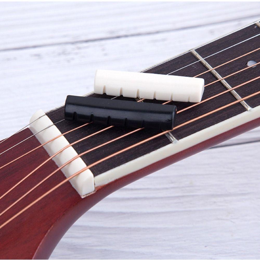 Needway   Guitar Bridge Saddle Electric Guitar Bone Nut Putih Tulang Asli/Hitam Sadel Gitar Mur Gitar Aksesoris Gitar Instrumen Senar Bagian Gitar Bantal Senar Bawah