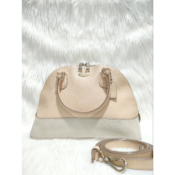 Preloved Tas Coach Cora Domed Bicolor Sierra Bag Second Original