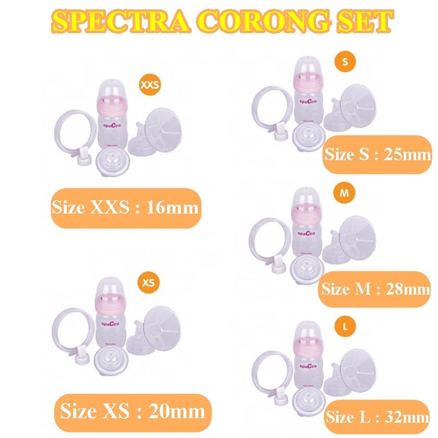 Spectra Corong Breast Shield Set with Bottle - Spectra Premium Breast Shields Set