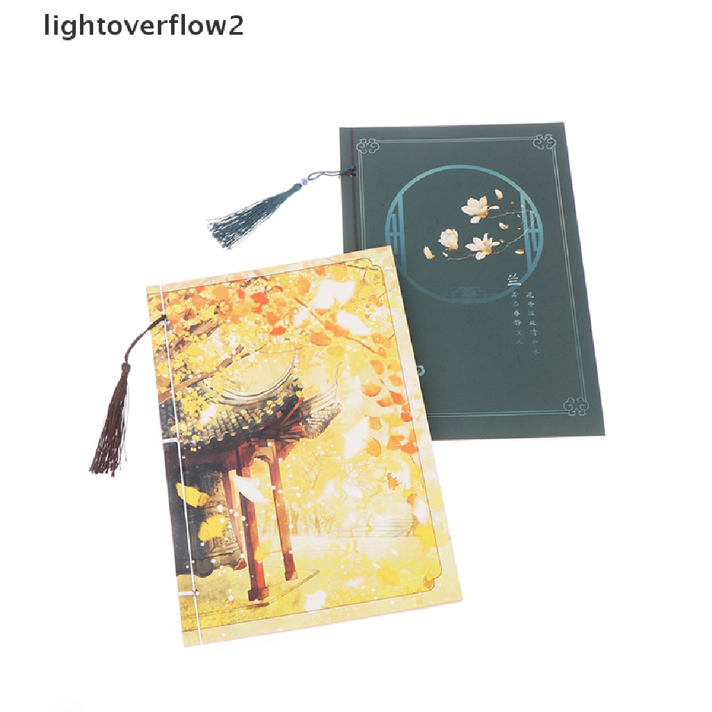 (lightoverflow2) Buku Notebook / Catatan / Diary Hardcover Gaya Cina Retro Aksen Rumbai