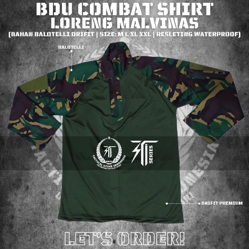 BDU Tactical Loreng Malvinas - BDU Combat Shirt Balotelli Kombinasi Drifit