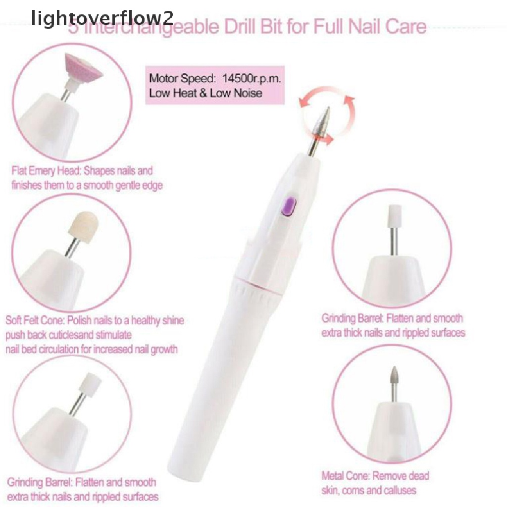 (lightoverflow2) Mesin Bor Elektrik 5 In 1 Untuk Nail Art