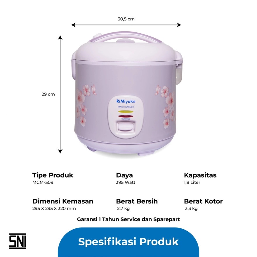 Magic com / penanak nasi / rice cooker MIYAKO 1,8L MCM -509 Baru !!