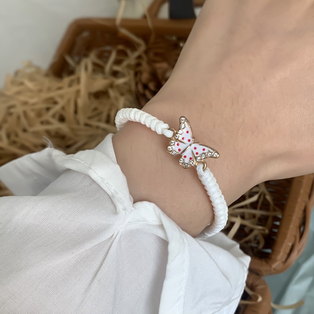 2pcs Gelang Desain Pentacle Butterfly Luminous Gaya Korea Untuk Hadiah Ulang Tahun