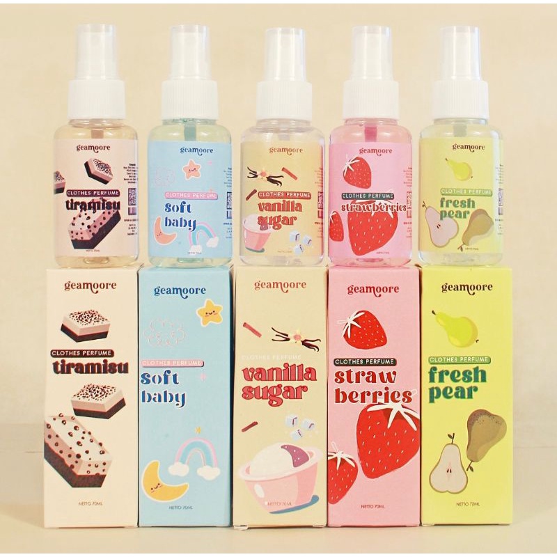 GEAMOORE CLOTHES PARFUM 70ML BODYMIST BPOM|CLOTHES PARFUM GEAMOORE