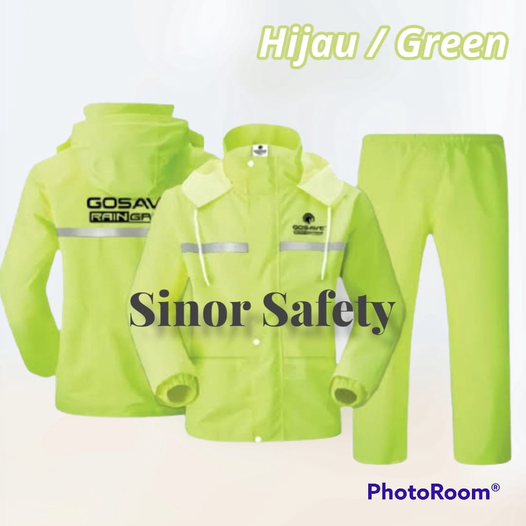 Jas Hujan RAINGARD ORANGE dan HIJAU Industrial Safety Raincoat Setelan Baju Celana Motor