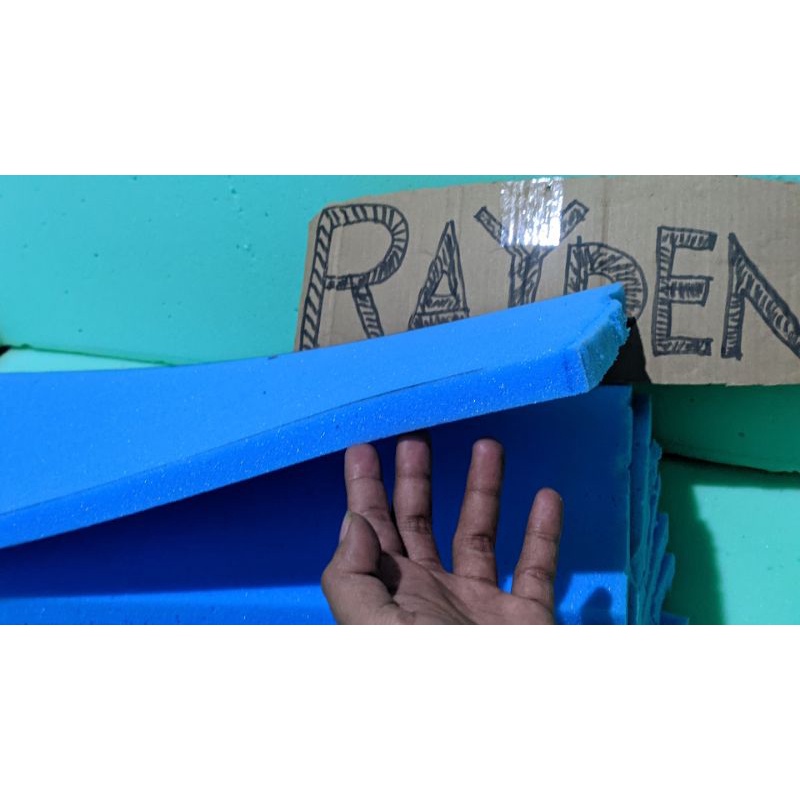 spon busa biru lembaran tebal 2cm cocok untuk tambahan spon jok