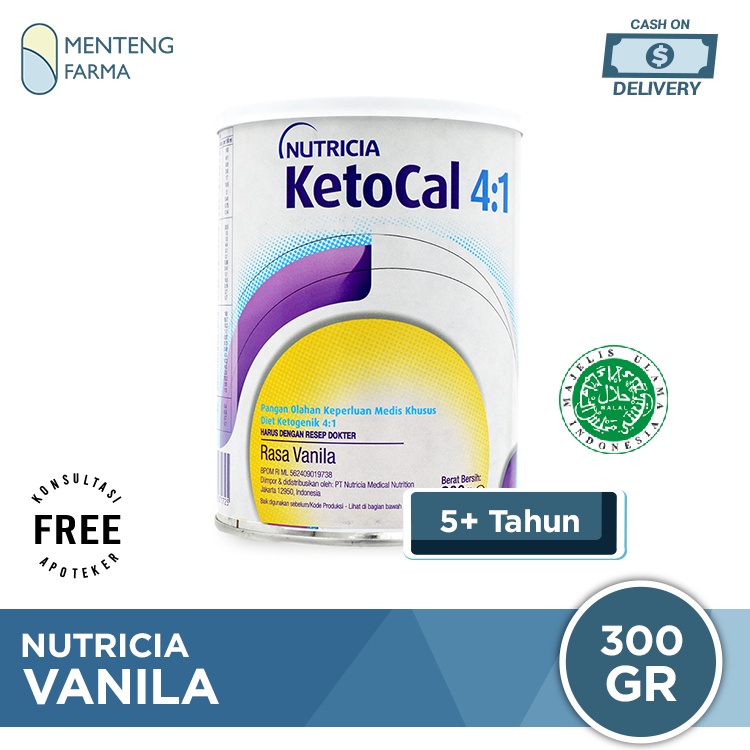 KetoCal 4:1 Vanilla 300 Gram - Susu Keperluan Medis Khusus Diet Ketogenik Anak