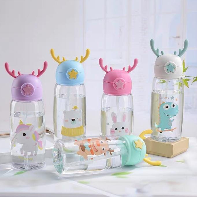 ~ PIYOSHI08 ~ Botol Minum Anak Tanduk Rusa / Lumba Lumba / Paus Air Mancur Lucu BPA Free Murah AF56