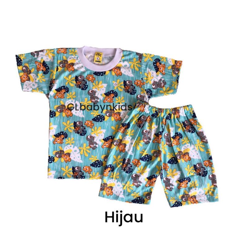 Setelan Pendek Kaos Oblong Anak Motif Print Nemo SNI [Ecer]