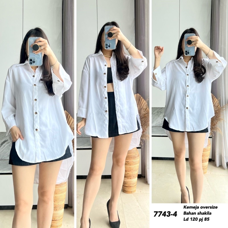 kemeja oversize 3 motif M-V import