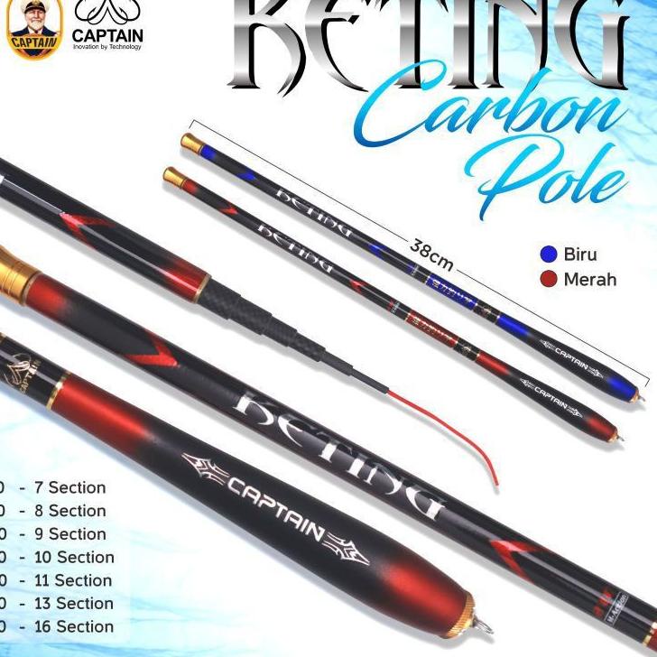 Bagus Banget.. JORAN TEGEK CARBON RUAS PENDEK KAKU CAPTAIN LINGARD/LINGARO DAN KETING 180-450 CM RIN