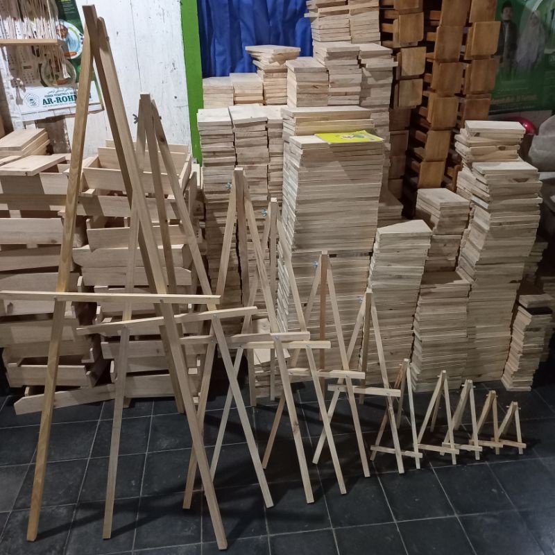 Tripod Stand Kayu Foto Lukis, Wooden Easel