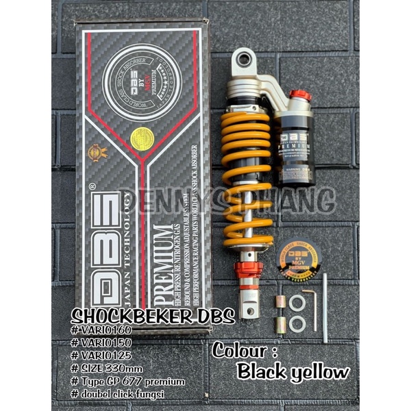 Shock DBS 677 GP Series Premium EXTREM Matic Singel Shock 330mm Shockbreaker Matic Tabung Atas Mio Fino Soul Fazzio Lexi Xeon Beat Scoopy Genio Click Vario125 150 FOURSIX_46