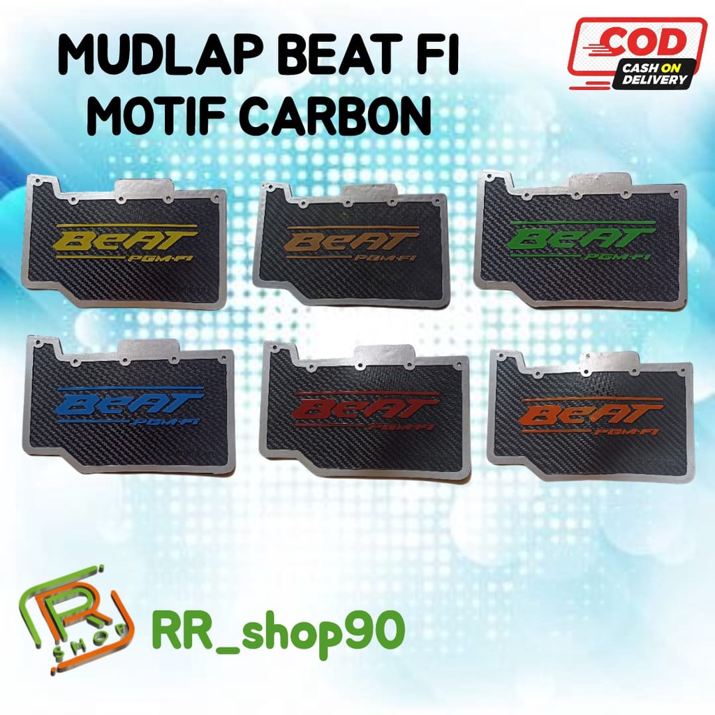 MUDLAP MOTIF CARBON MOTOR BEAT FI KARET PELINDUNG LUMPUR