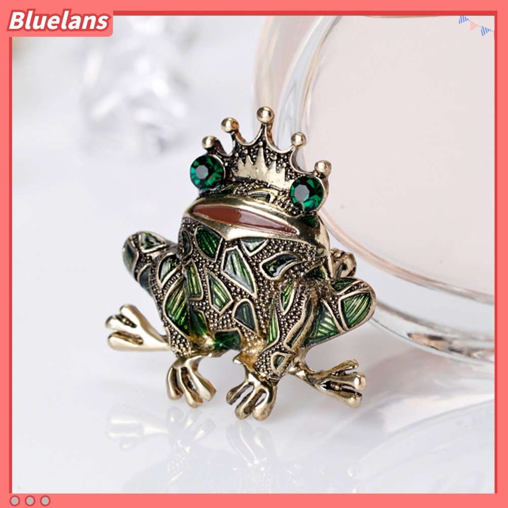 Bluelans Frog Style Brooch Pin Shiny Rhinestone Enamel Fashion Dress Hat Accessory Gift