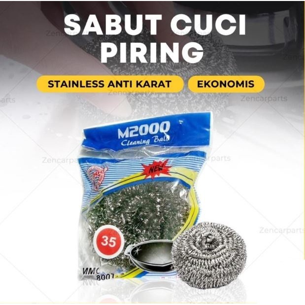 Sabut Cuci Kawat Stainless Baja Besi Gosok Panci Piring Anti Karat M2000 MMC-1800T Bukan Scotch brite 3M - MINI +- 5 CM