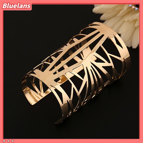 Bluelans New Fashion Golden Hollow Patterned Bangle Opening Cuff Barcelet Jewelry Gift