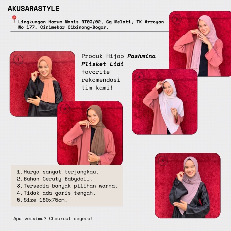 PASHMINA PLISKET LIDI