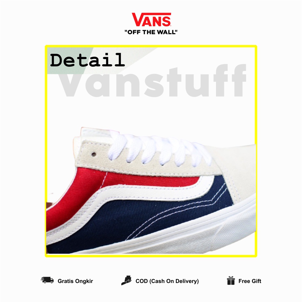 Vans Old Skool Retro Block Pepsi Cola Original 100% BNIB Pria Puith Abu Merah BIru Vans Old School Ori Tali