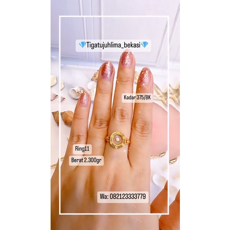 Cincin Fiona Cartier Kadar 375/8K Emas Asli Kadar Muda Cantik Elegant